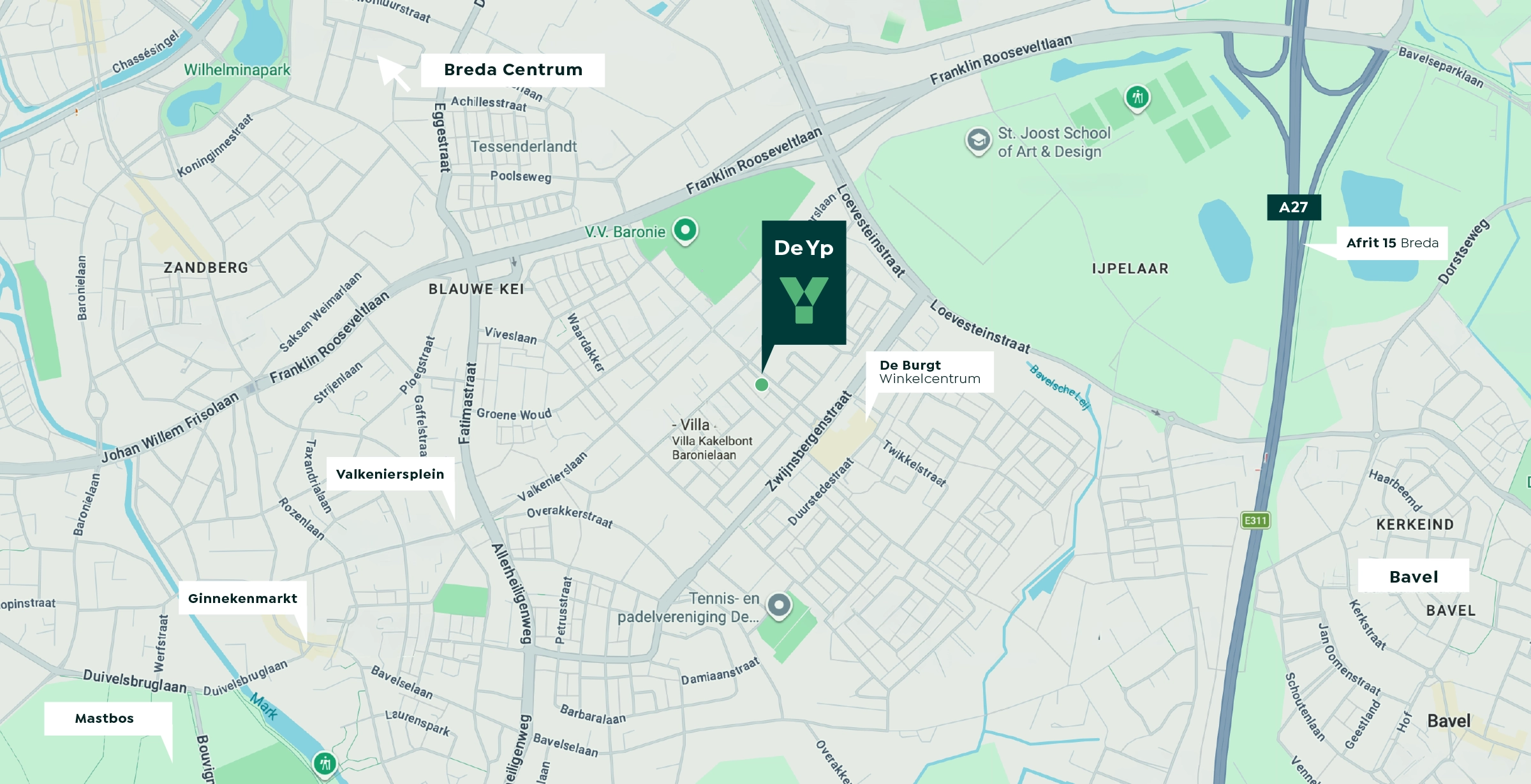 City-map De Yp Breda - appartementen
